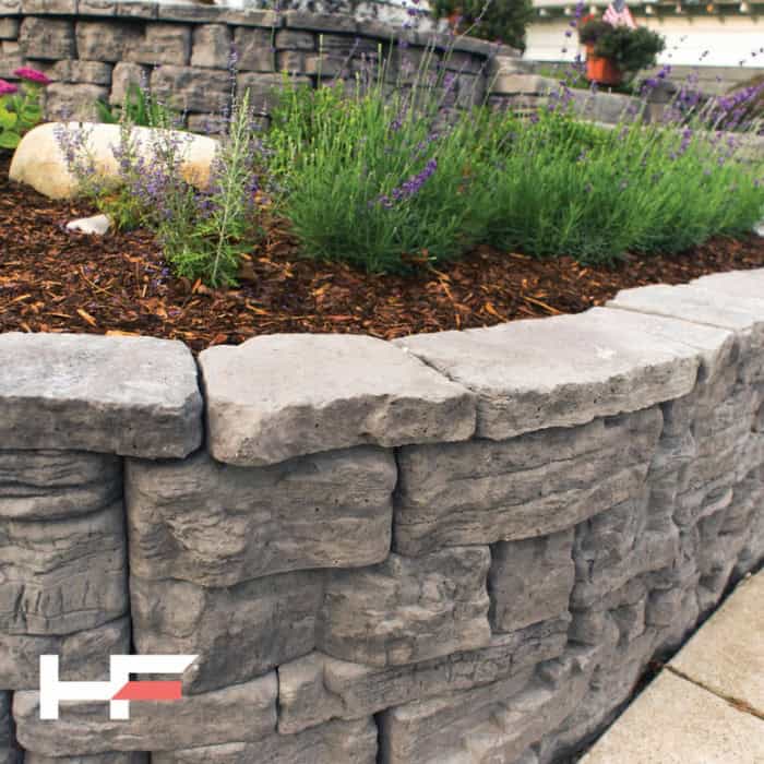 Belvedere Coping stones on structure wall for mulch bed
