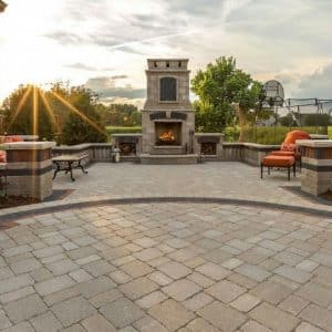 Brussels Block outdoor grill patio