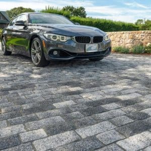 Car parked on tribeca cobble driveway