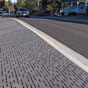 Duraflow pavers used on road shoulder