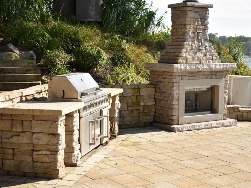 Stone outdoor grill