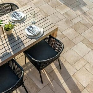 Umbriano pavers for outside seating patio